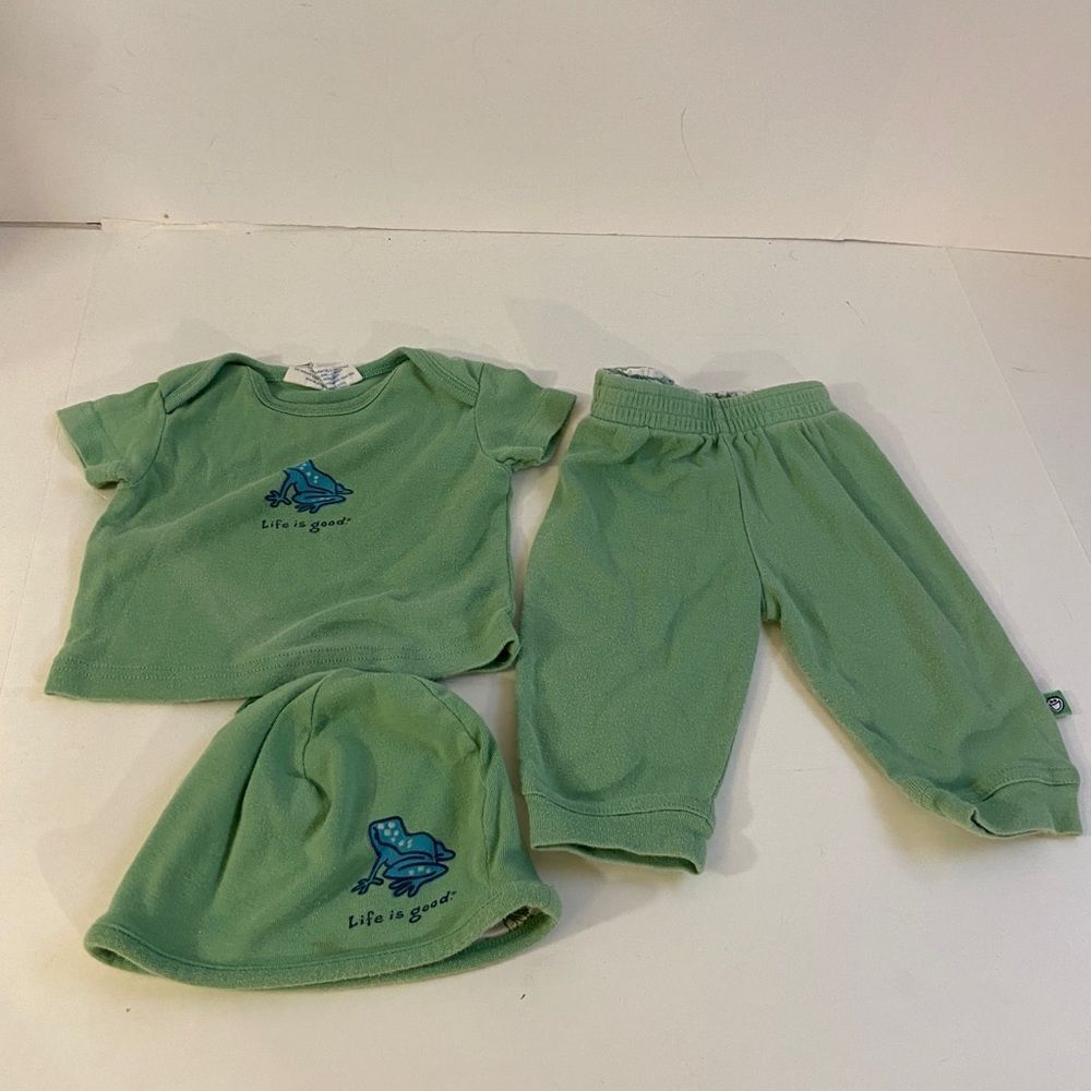 Life is Good baby set green frogs 0/3m‎